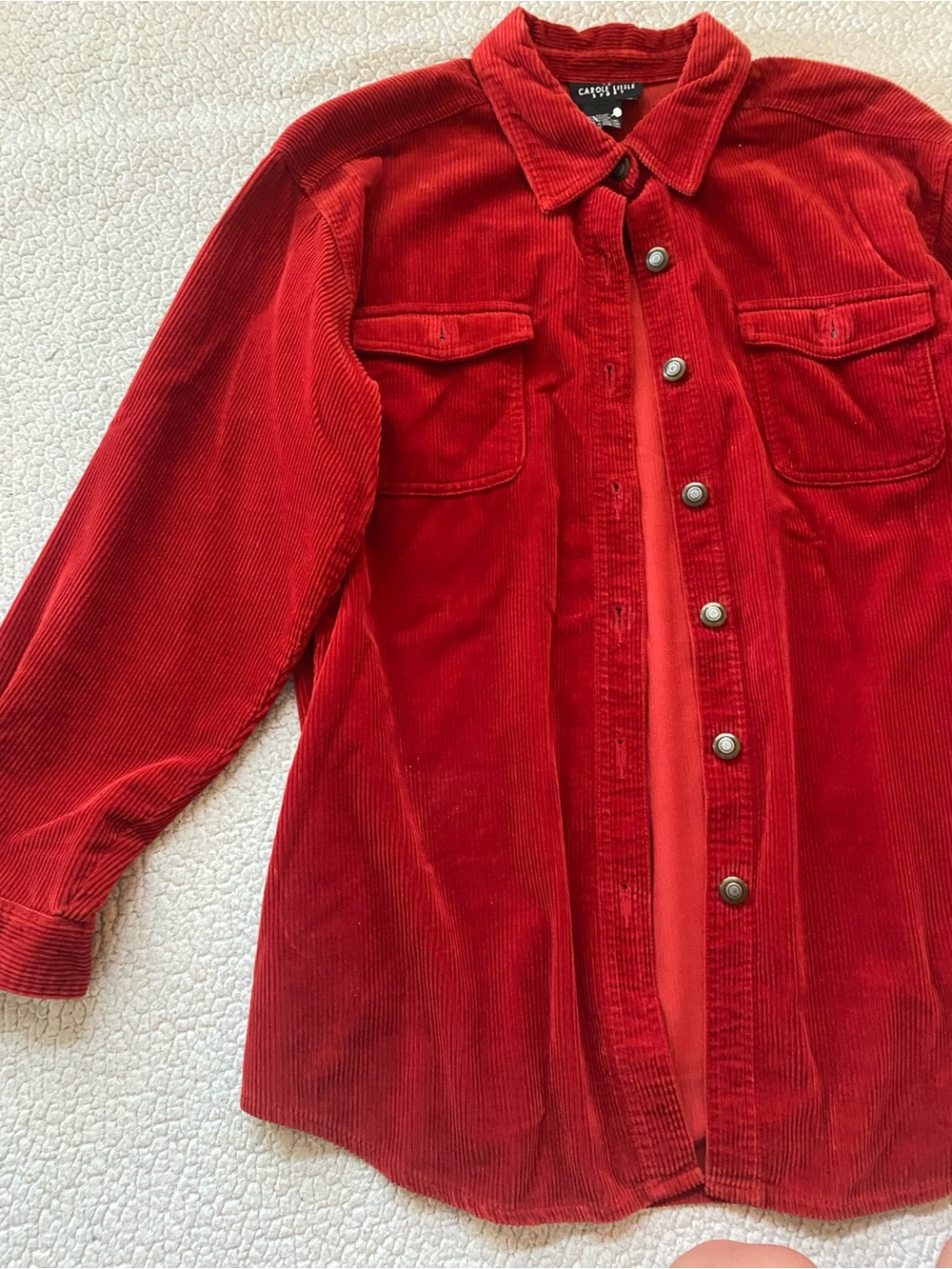 Carole Little Red Corduroy Button-Front Jacket